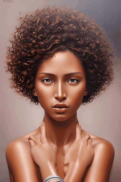 Afro kapsel kort vrouw