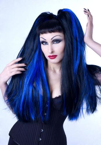 Blauw zwart haarkleur