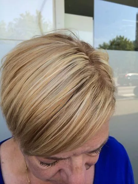 Highlights blond kort haar